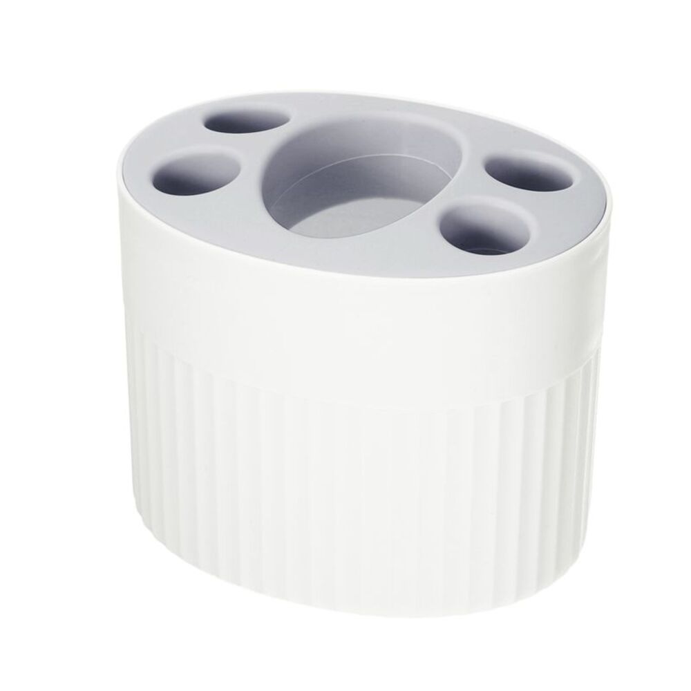Bathroom Toothbrush Storage Holder White 4.69"x3.62"x3.73"